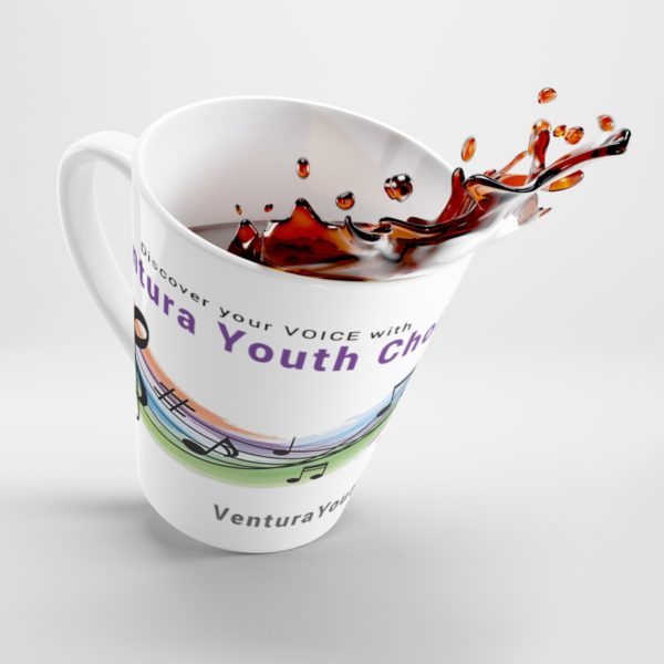 VYC Rainbow Logo - Latte mug - Image 4